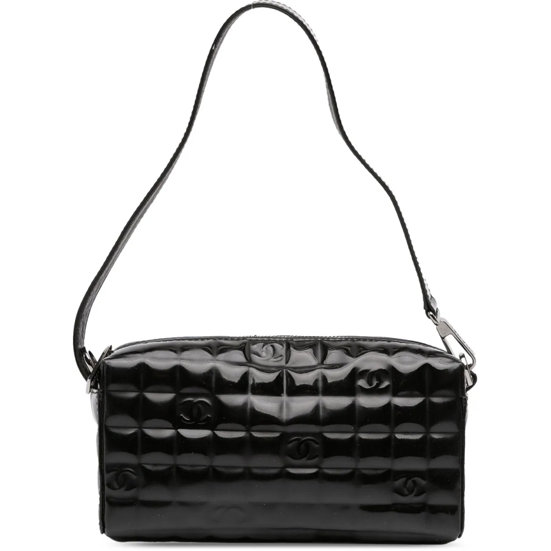 Chanel Sac à bandoulière CC Chocolate Bar Patent Shoulder Bag schwarz