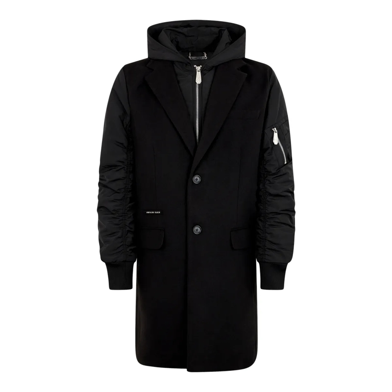 Philipp Plein Wintermantel Coat Long schwarz