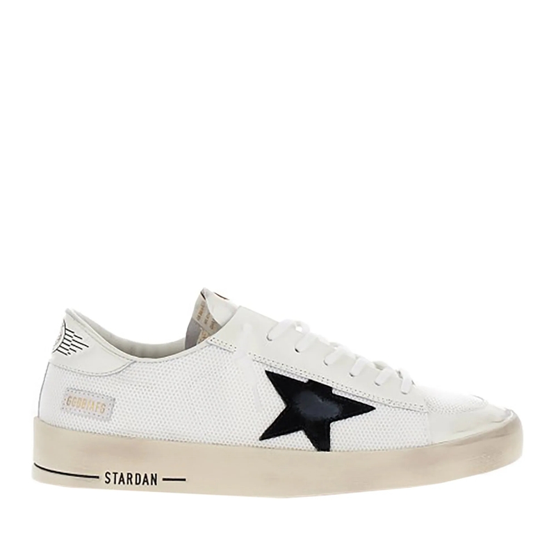 Golden Goose Low-Top-Sneaker Stardan Net Upper Shiny Leather Toe And Heel Suede Grey
