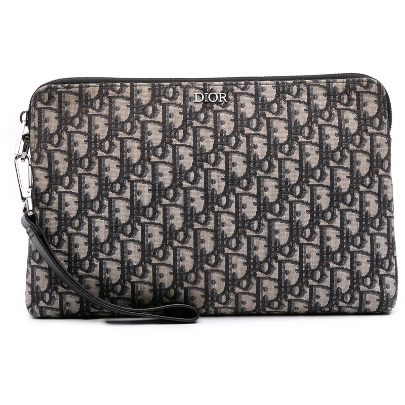 Christian Dior Clutch Oblique Canvas Pouch blau