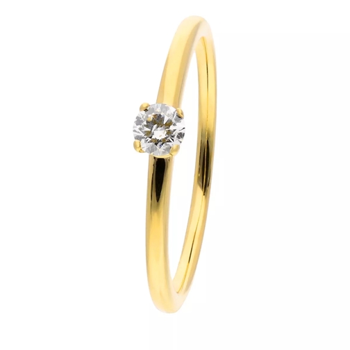 diamondline ring 375 YG 1 diamond ca. 0,14 ct. H-si  gold Diamond Ring