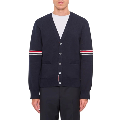 Thom Browne Strickjacke Blue Button-Front Cardigan Blue