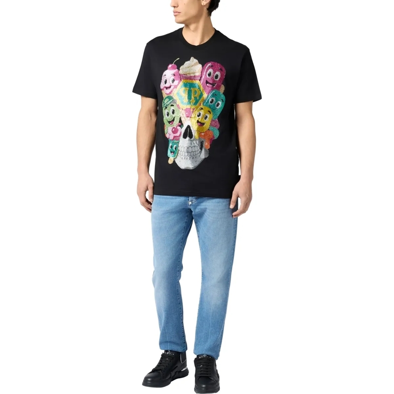 Philipp Plein T-Shirt Round Neck T-Shirt Little Ice Cream Skull schwarz(Image 4)