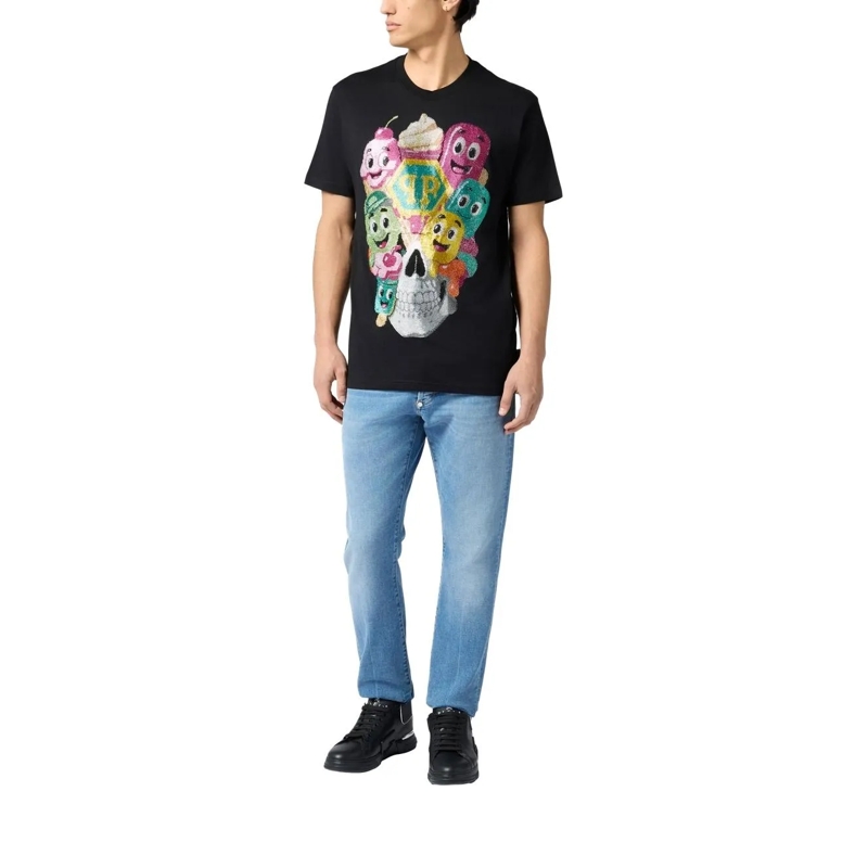 Philipp Plein T-Shirt Round Neck T-Shirt Little Ice Cream Skull schwarz(Image 3)