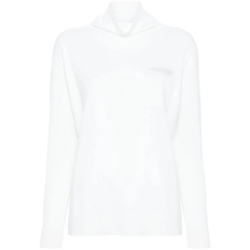 Peserico Chain-Link Detail Jumper White Trui met col