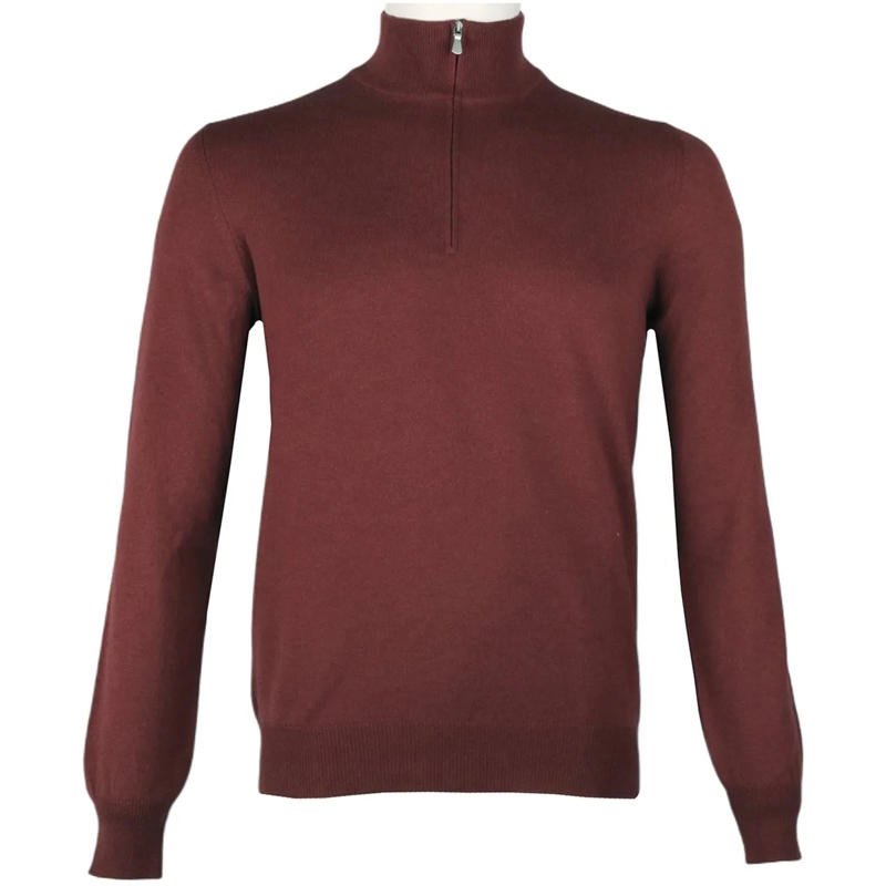 Gran Sasso Pullover Half zip trui donkerrood rot