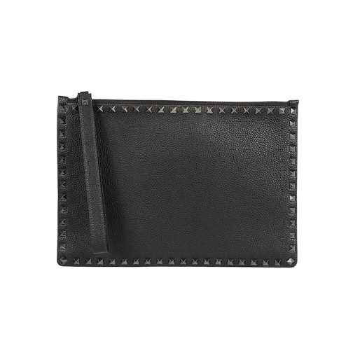 Valentino Sac à bandoulière Rockstud Pouch In Calfskin Black (Image 3)