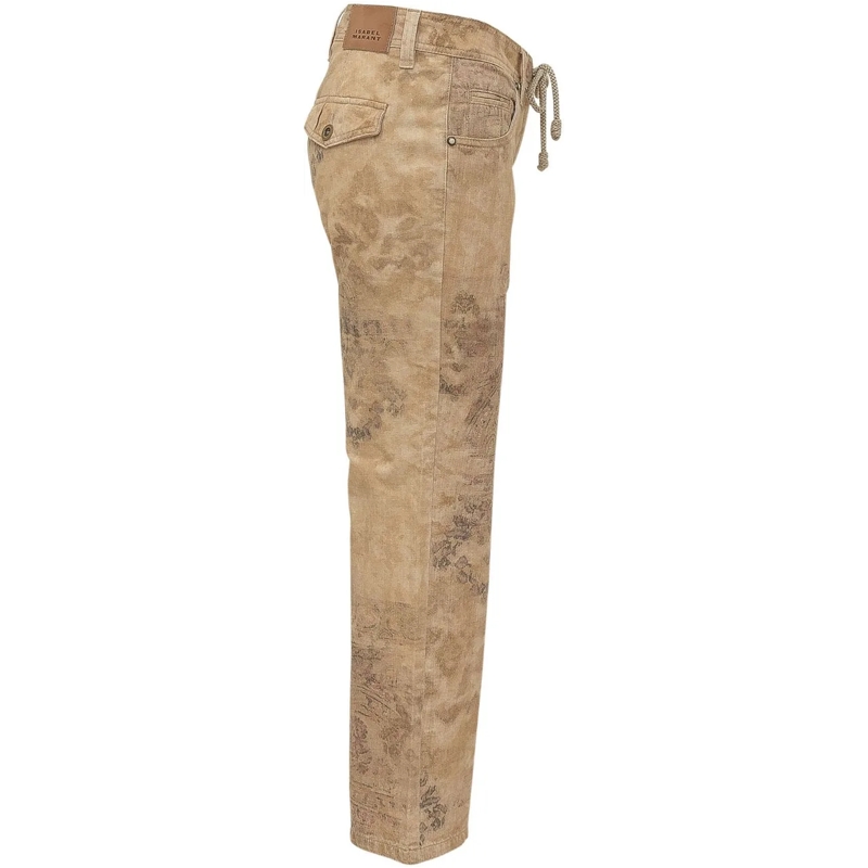 Isabel Marant Jeans à jambe droite Pantaloni con Tasche e Passanti beige(Image 3)