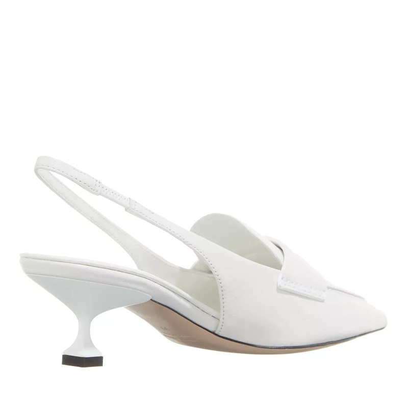 Miu Miu Mules Leather Penny Loafers With Heel White(Image 2)