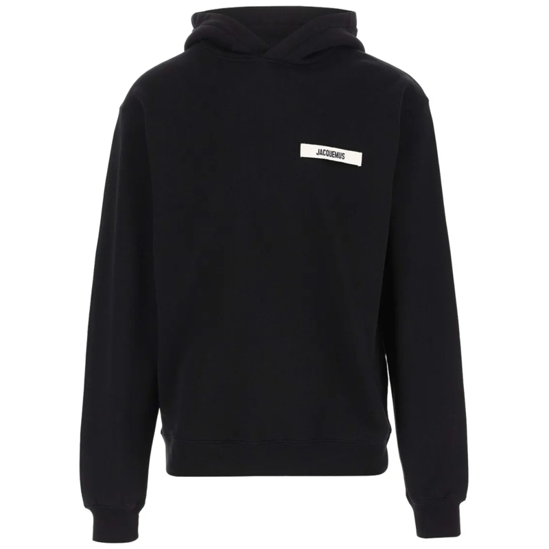 Jacquemus  Casual Black Cotton Hoodie With Logo Detail Black