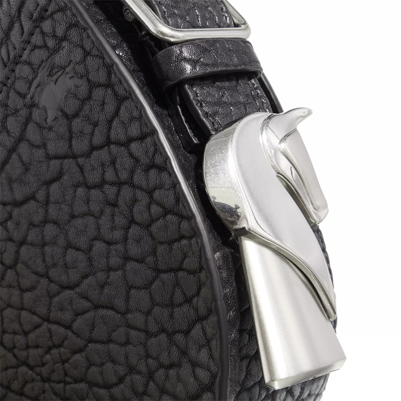 Burberry Crossbody Bag Leather Satchel Bag  Black(Image 4)