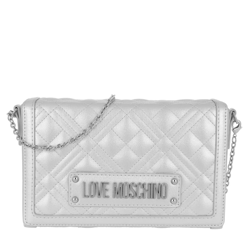 Love Moschino Borsa Quilted Nappa Crossbody Bag Argento Cross body-väskor