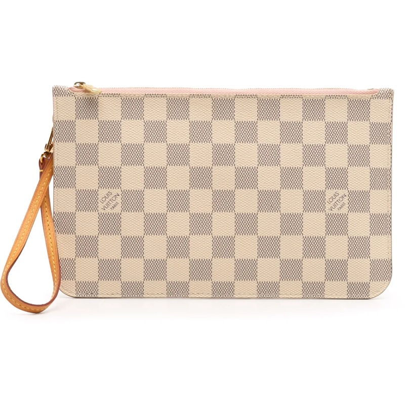Louis Vuitton Necessaire Damier Azur Neverfull MM Pouch weiß