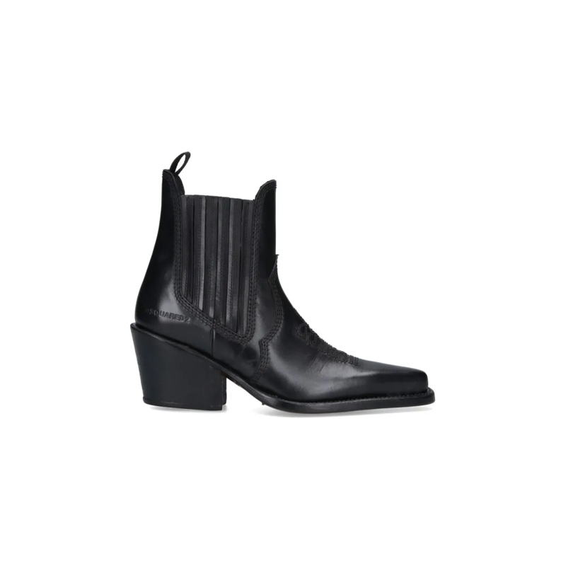 Dsquared2 Laarzen Classic Black Boots With Smooth Finish Black
