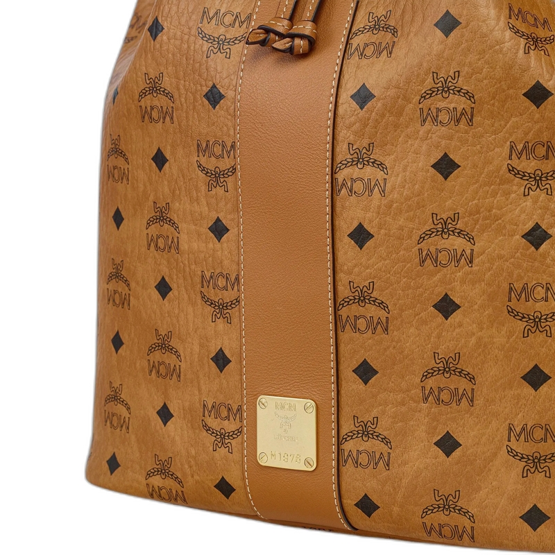 MCM Sac reporter Dessau Vi Drawstring Lrg Co Cognac(Image 7)