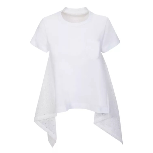 Sacai Embroidered Lace White T-Shirt White 