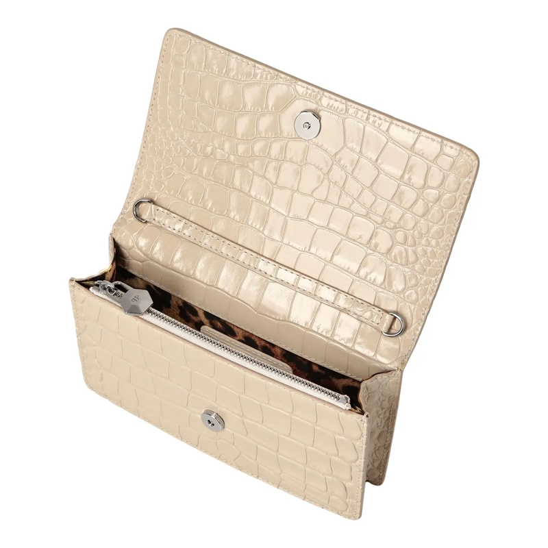 Philipp Plein Schultertasche Klappentasche Hexagon Crocco Geprägt beige(Image 4)