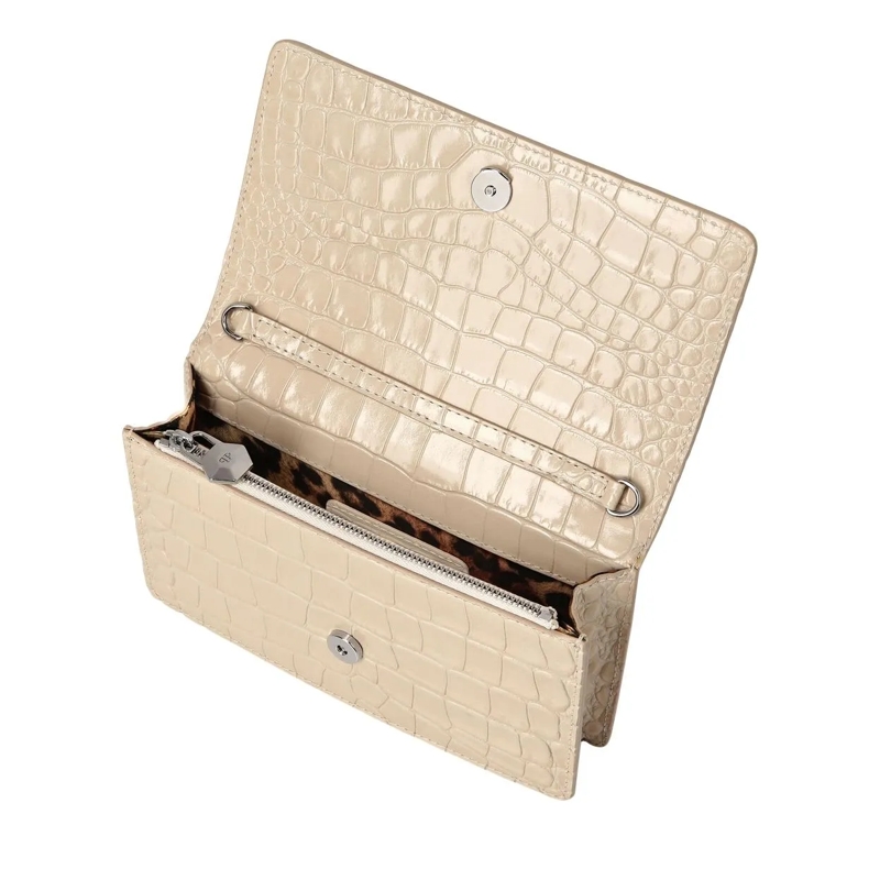 Philipp Plein Clutch Klappentasche Hexagon Crocco Geprägt beige(Image 5)