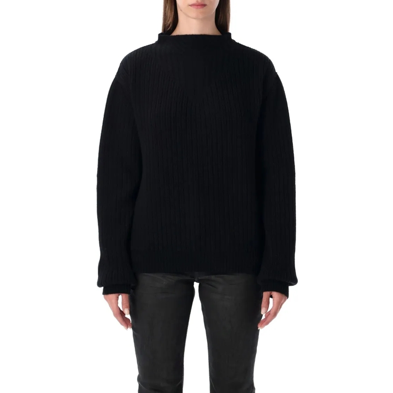 Rick Owens Trui Al Black Heavy Wool Sweater Black