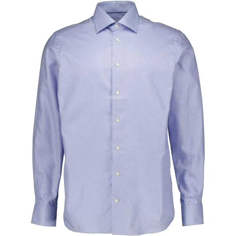 Eton  Eton Semi Solid Signature Twill Shirt Lange Mouw O blau