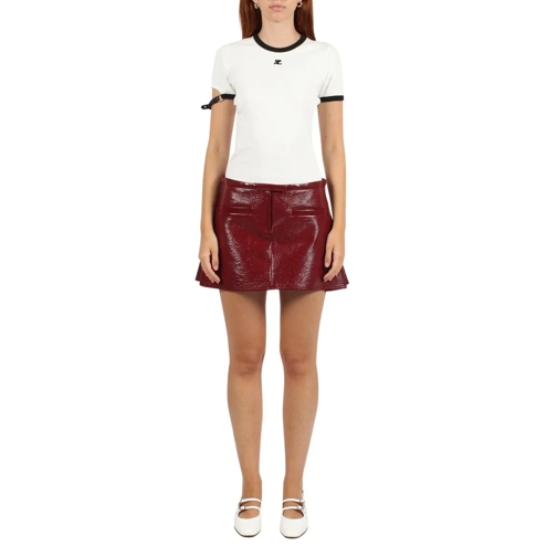 Courrèges Vinyl Trapeze Mini Skirt Red Mini-Röcke