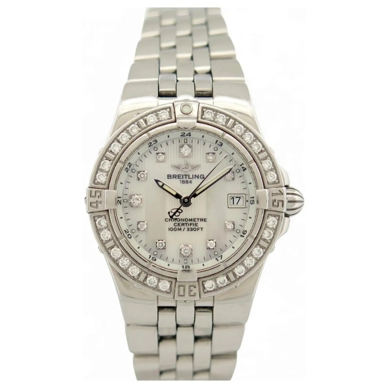 Breitling Automatikuhr BREITLING STARLINER UHR A71340 30MM DIAMANTENLÃœNE silber