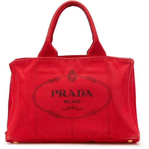 Prada Fourre-tout 2010-2024 Canvas Canapa Logo Satchel rot