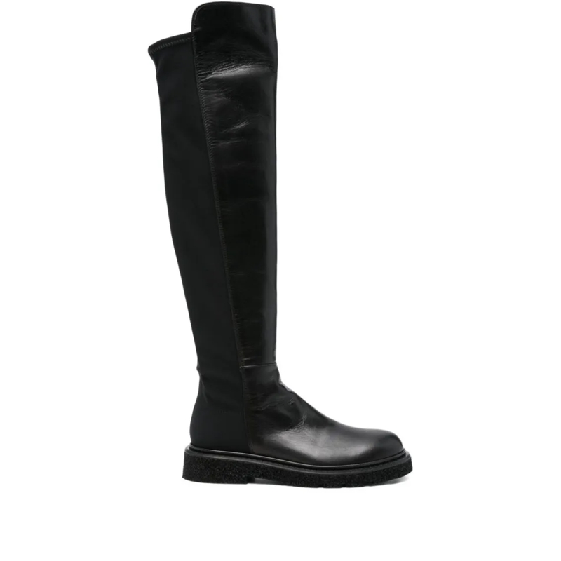Guglielmo Rotta Bottes Knee-High Black Leather Ankle Boots Black