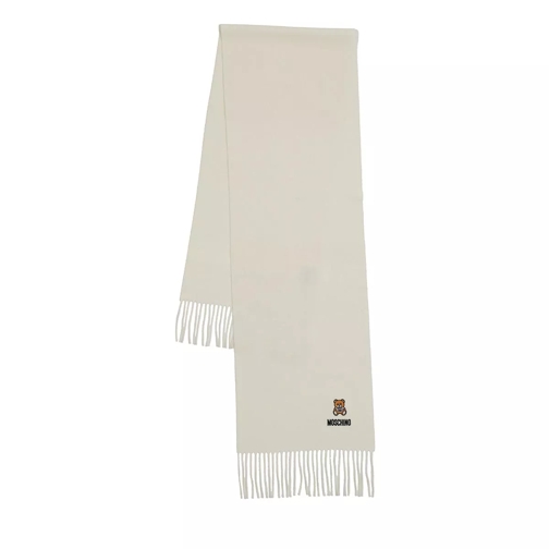 Moschino Scarf White Wollen Sjaal