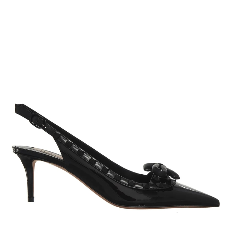 Valentino Garavani Pumps Sling Back Rockstud Bow Nero