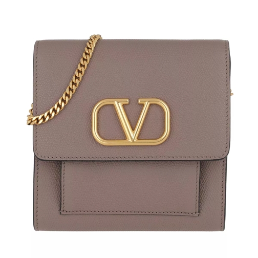 Valentino Garavani V Logo Crossbody Bag Small Leather Grey Crossbody Bag