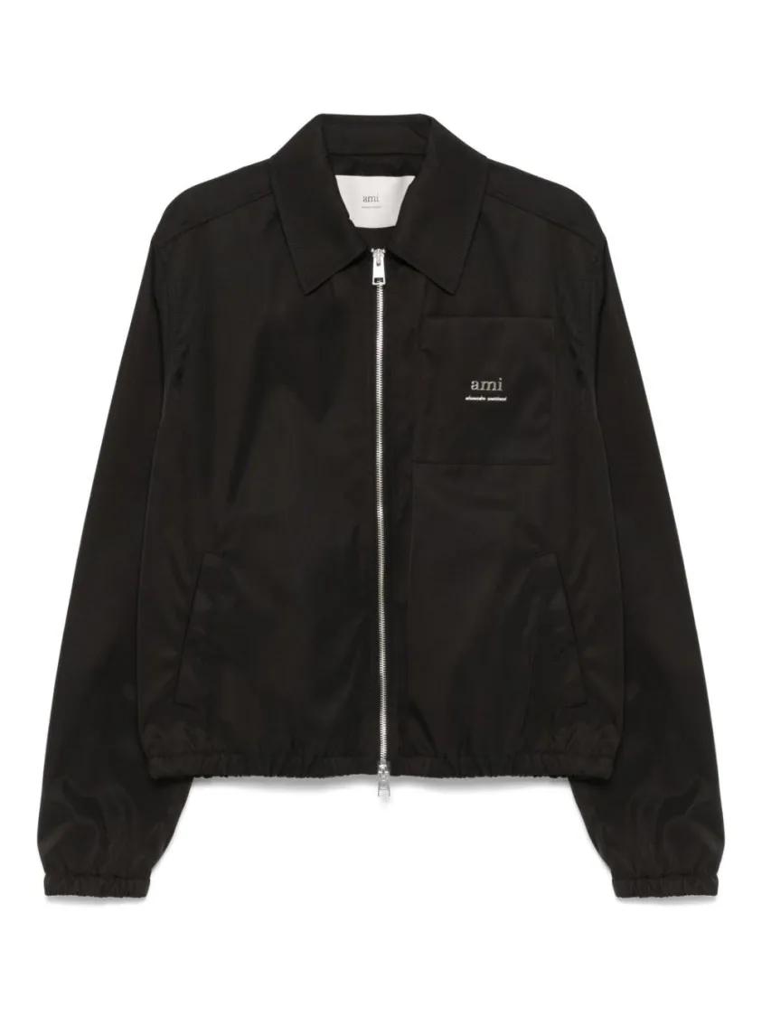 Thumbnail - AMI Paris - Sleek Black Jacket With Versatile Two-Way Zip - Größe XS - schwarz
