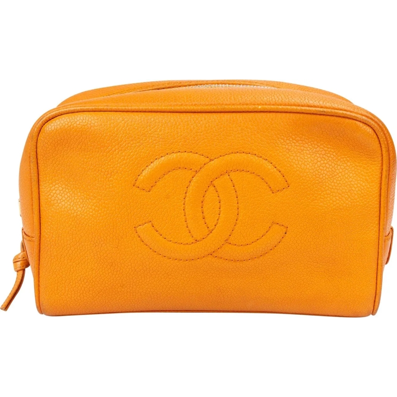 Chanel Tote Chanel Caviar Leather CC Vanity Bag orange