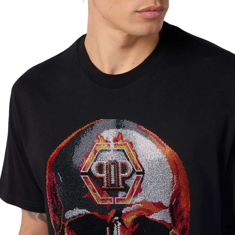 Philipp Plein T-Shirt Round Neck T-Shirt Lava Skull Stones schwarz(Image 2)
