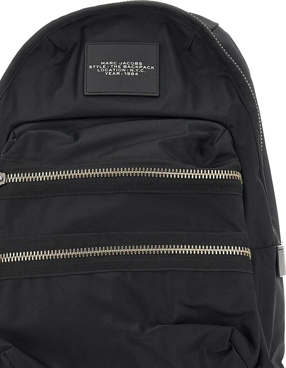 Marc Jacobs Rugzakken Large Black Nylon Backpack With Leather Accents in zwart