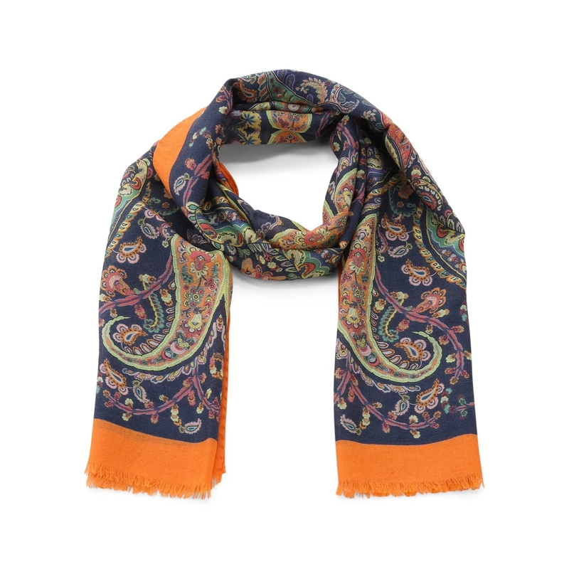 Etro Leichter Schal Schal aus Kaschmir-Mix blau