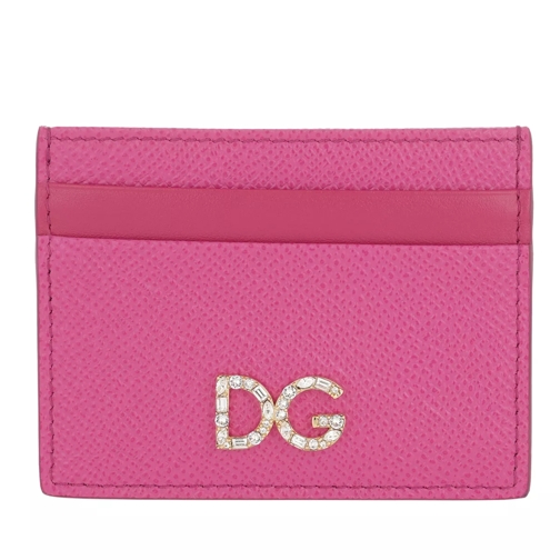 Dolce&Gabbana Logo Card Holder Leather Pink Korthållare