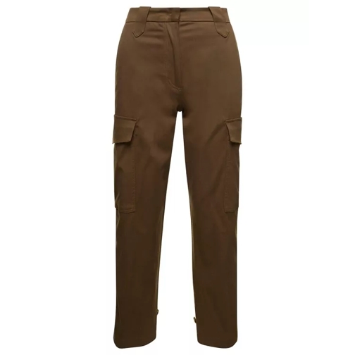 Pt Torino 'Zoe' Brown Cargo Pants With Patch Pockets In Cott Brown Cargo-byxor