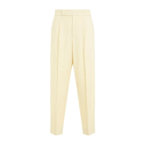 FEAR OF GOD  Single Pleat Tapered Cream Wool Trousers Yellow