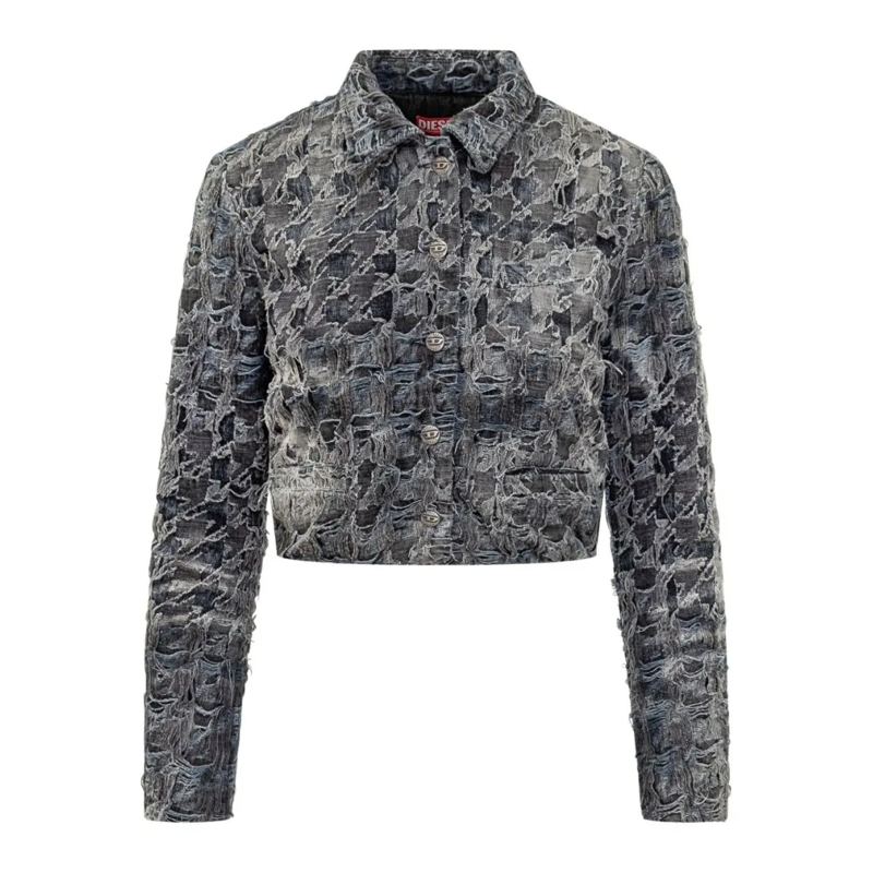 Diesel Jeansjacke Cropped Black Jacket Grey