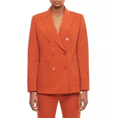Max Mara Double Breasted Wool Jacket Orange 