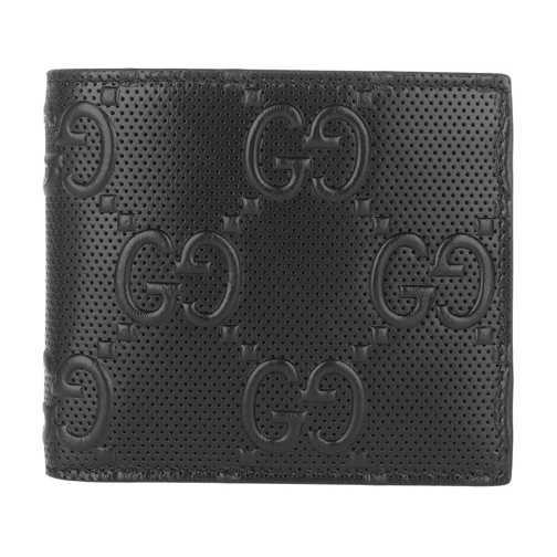 Gucci Folding Wallet Leather Black Bi-Fold Portemonnaie