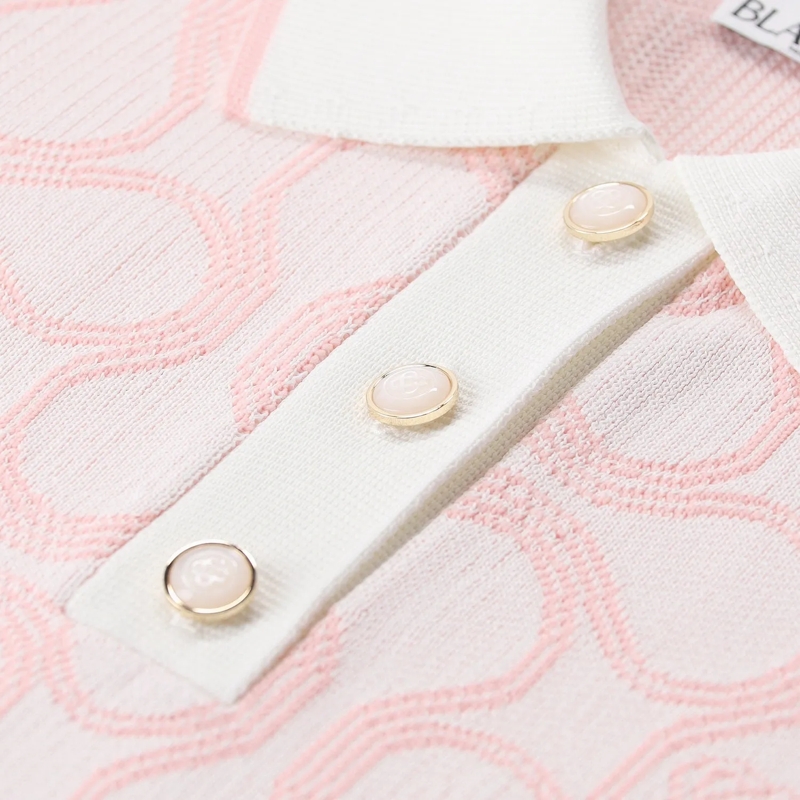 Casablanca Polohemd Poloshirt mit Muster pink(Image 4)