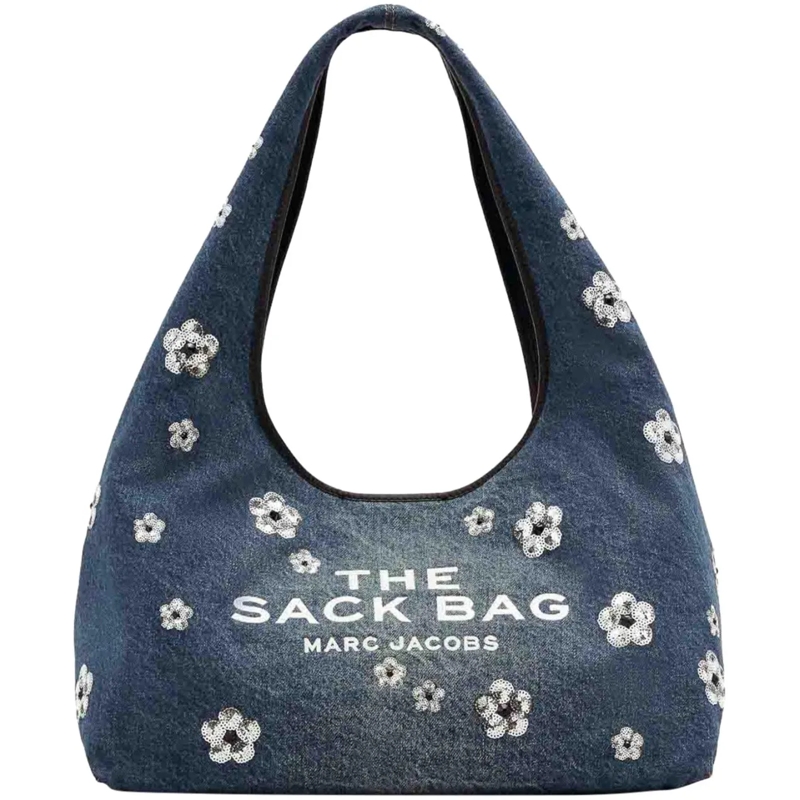 Marc Jacobs Tote The Sequin Daisy Denim Sack Bag blau