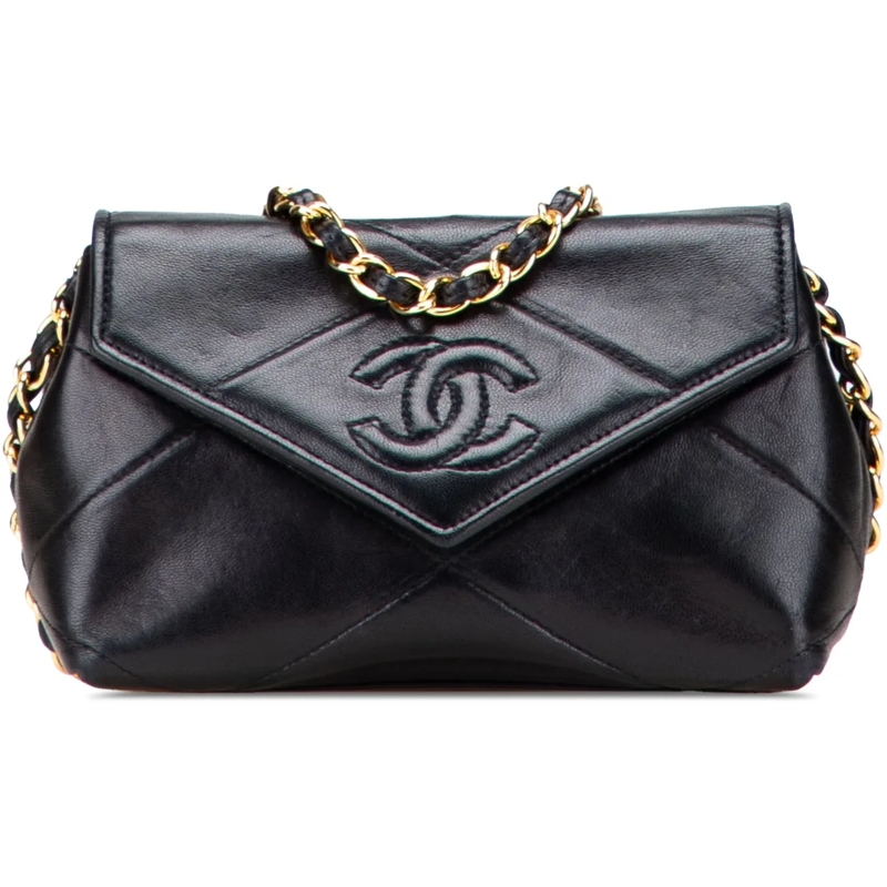 Chanel Sac à bandoulière Mini CC Quilted Lambskin Single Flap schwarz
