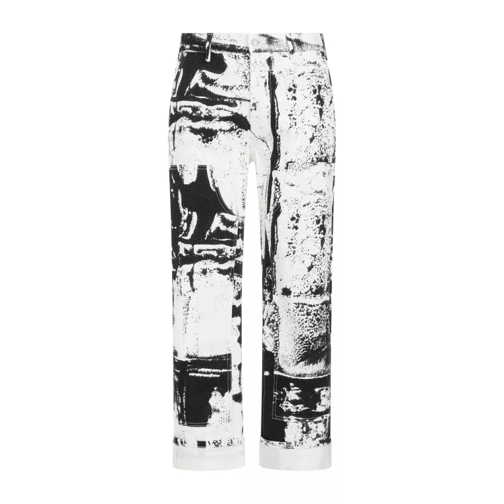 Alexander McQueen White Cotton Patch Workwear Jeans White 