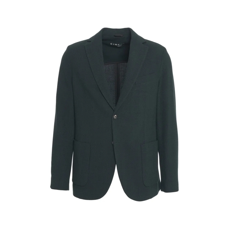CIRCOLO 1901 Blazer Single-Breasted Green Blazer With Fine Knit Textur Black