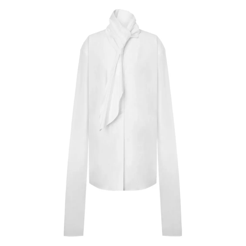 Alberta Ferretti Overhemd Tailored Womens Shirt With Structured Collar White