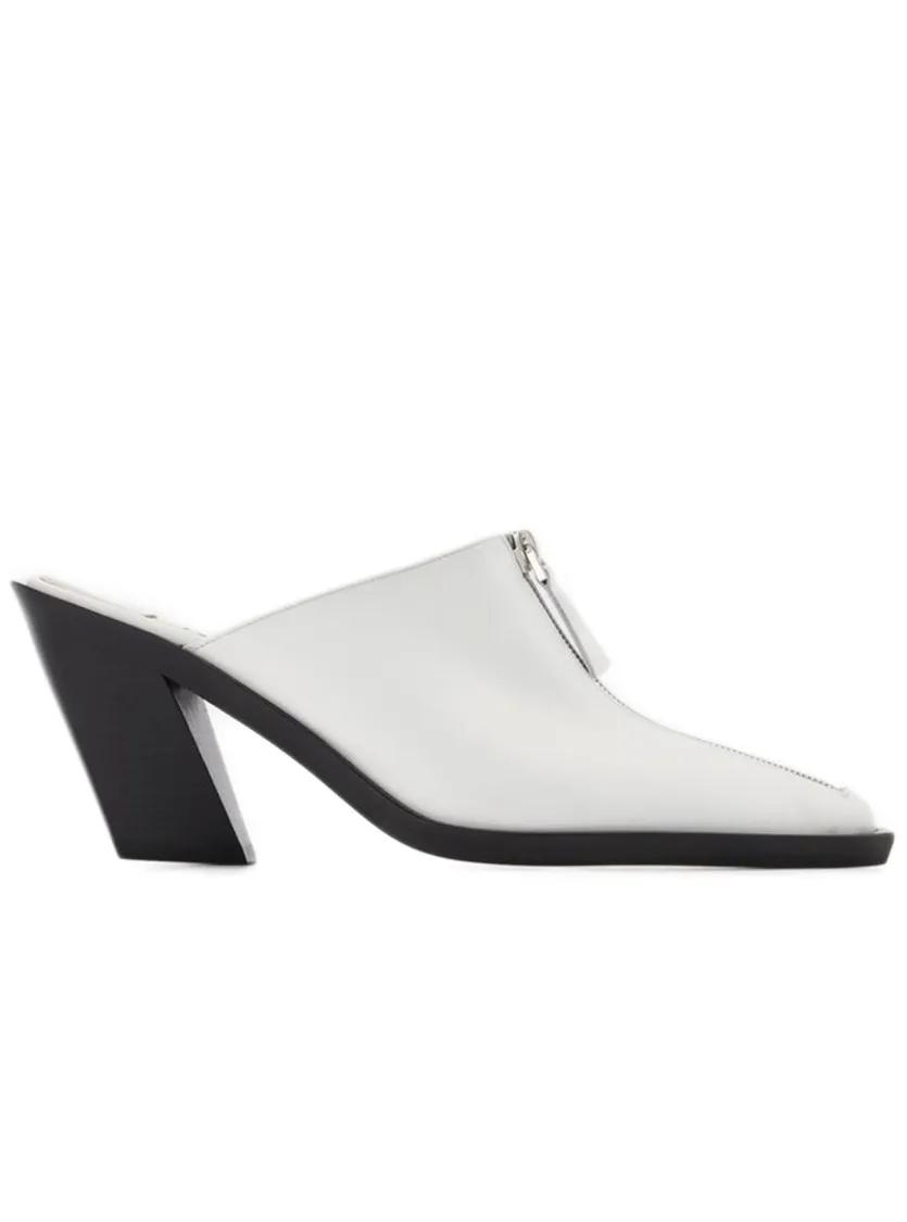 サンダル・ミュール elleme Eclair Zip Mule - Elleme - White - Leather Elleme Eclair Zip Mule - White - Leather White | Mule