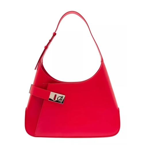 Salvatore Ferragamo Red Hobo Shoulder Bag With Asymmetric Pocket And G Red Borsa a tracolla